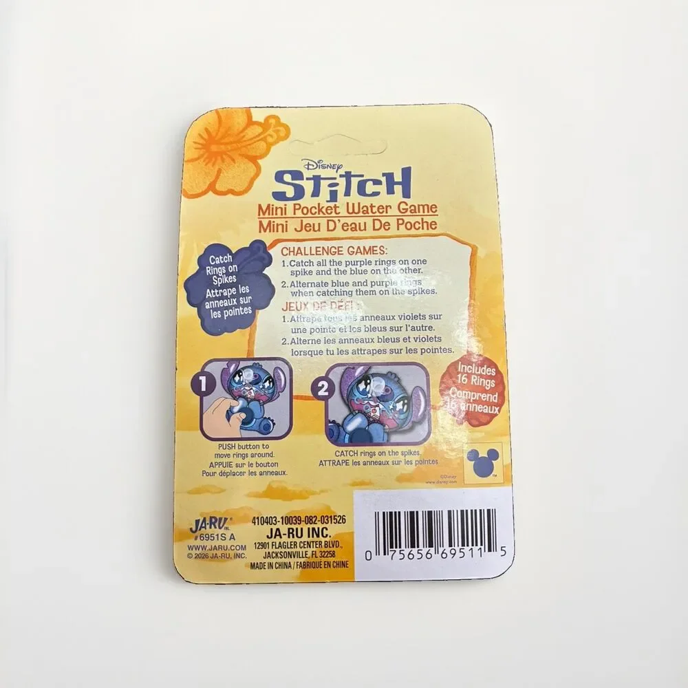Disney Stitch Mini Pocket Water Game Kids Fun Toy Lilo and Stitch